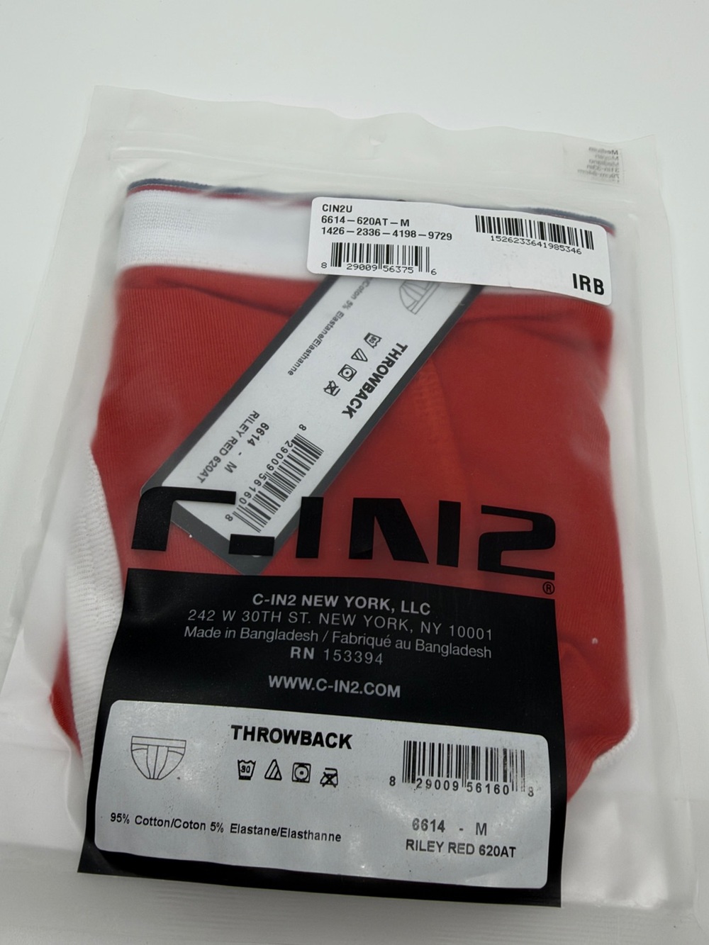 CIN2 Throwback Men's Riley Red Briefs - Red